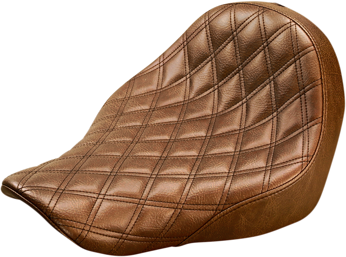 SADDLEMEN Renegade™ Solo Seat - Lattice Stitched - Brown - FL/FX '18-'24