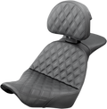 SADDLEMEN Explorer Seat - Lattice Stitched - Backrest - FX/FL '18-'24