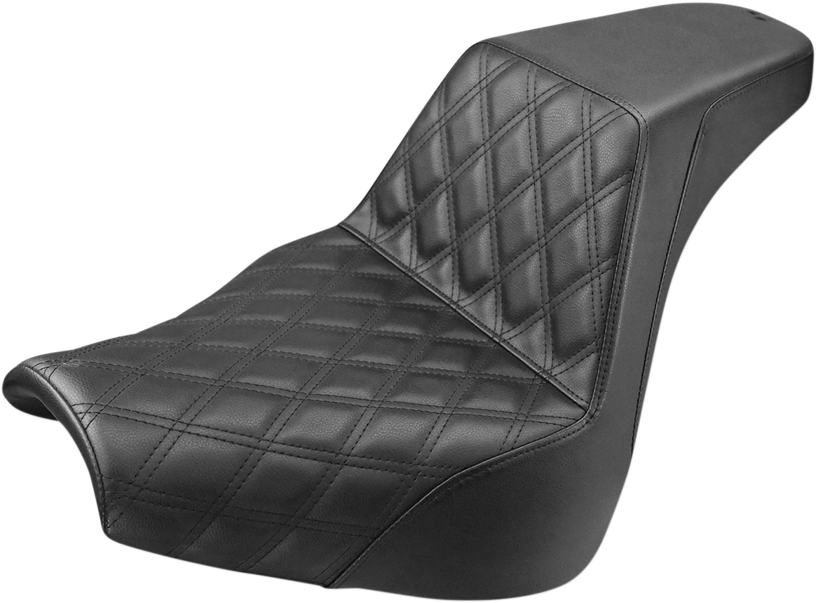 SADDLEMEN Step-Up Seat - Front Lattice Stitch - Black - FXBR/S '18-'20