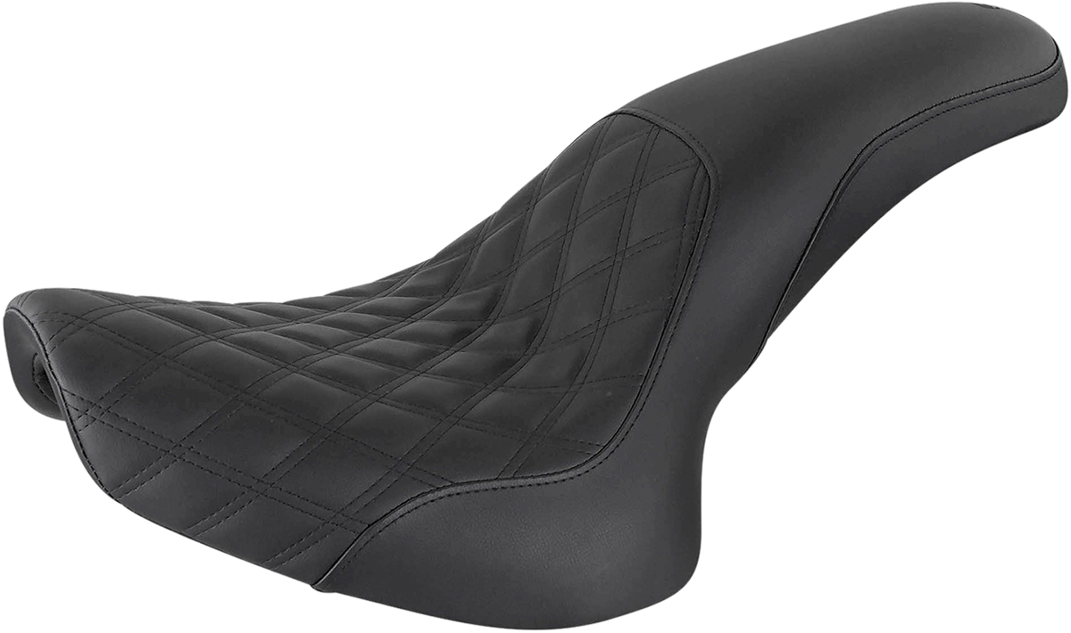 SADDLEMEN Profiler Seat - Front Lattice/Rear Smooth - Black - FL/FX '00-'06