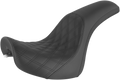 SADDLEMEN Profiler Seat - Front Lattice/Rear Smooth - Black - FXSTD '01-'07