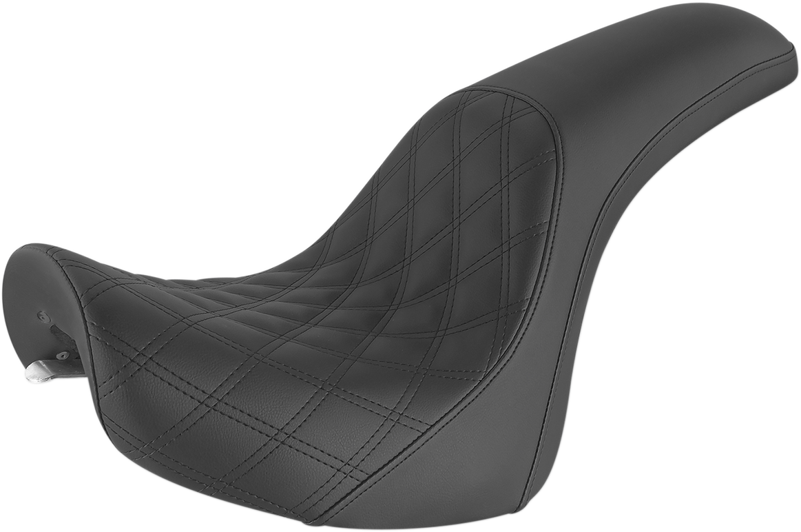 SADDLEMEN Profiler Seat - Front Lattice/Rear Smooth - Black - FXSTD '01-'07