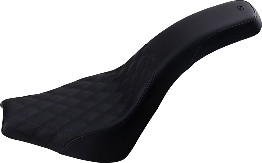 SADDLEMEN Profiler Seat - Front Lattice/Rear Smooth - Black - FX '18-'24