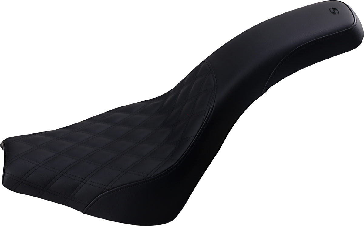 SADDLEMEN Profiler Seat - Front Lattice/Rear Smooth - Black - FX '18-'24