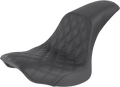 SADDLEMEN Profiler Seat - Front Lattice/Rear Smooth - Black - FLSTC '06-'17