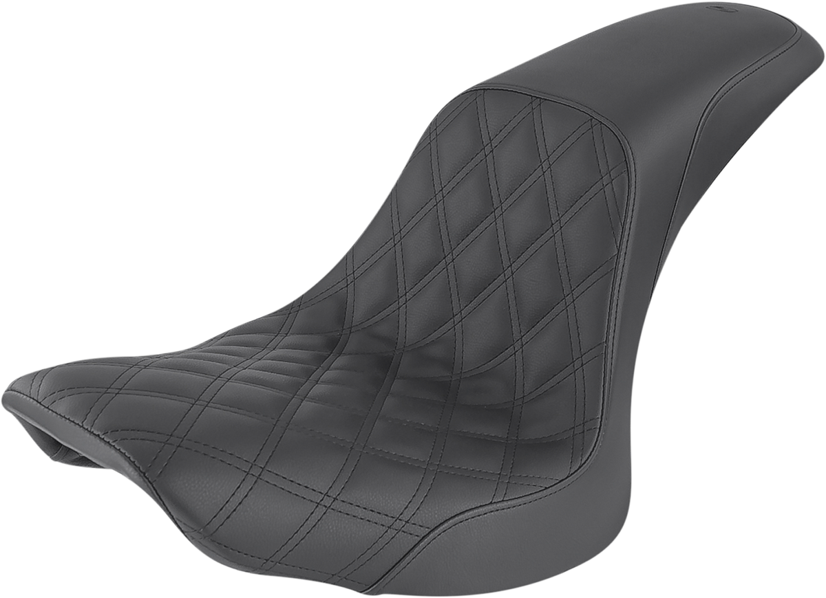 SADDLEMEN Profiler Seat - Front Lattice/Rear Smooth - Black - FLSTC '06-'17