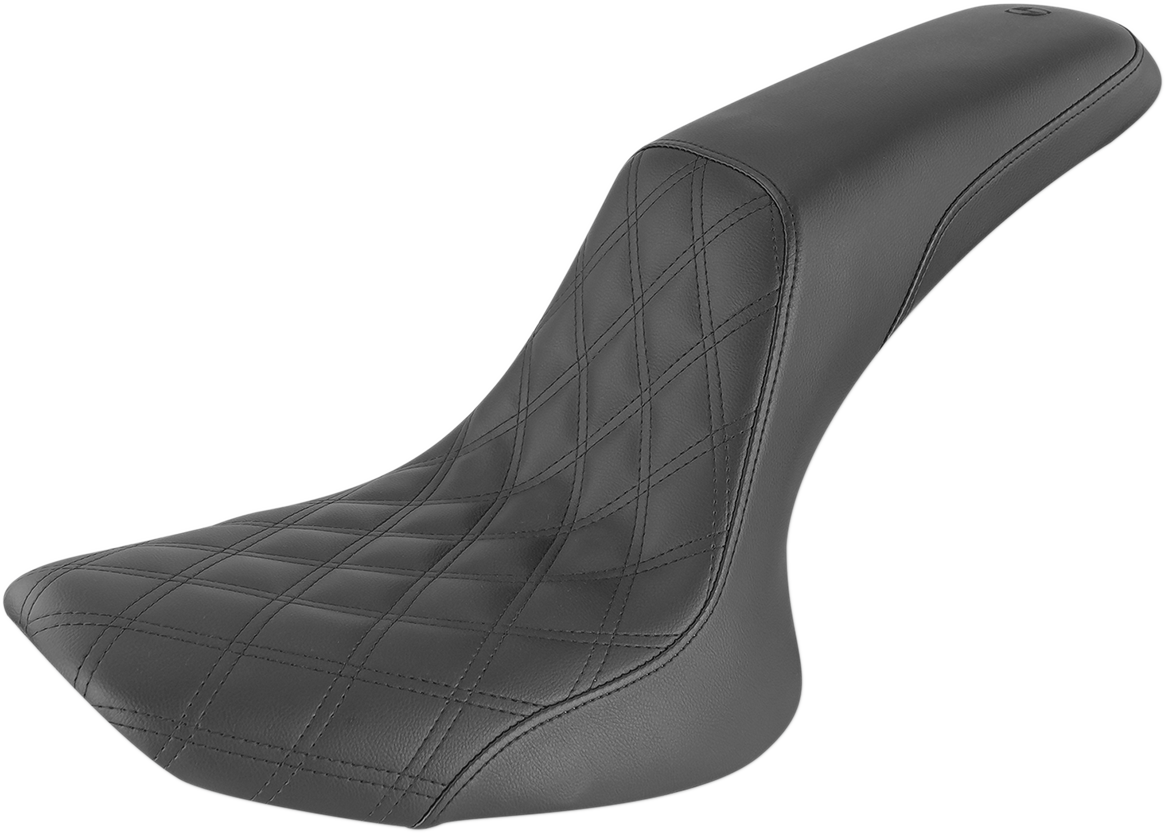 SADDLEMEN Profiler Seat - Front Lattice/Rear Smooth - Black - FXST/FLST '84-'99