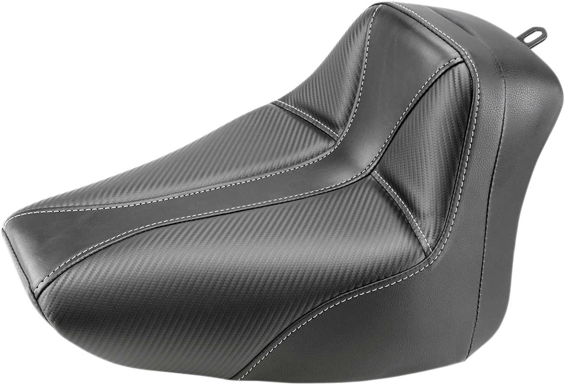 SADDLEMEN Dominator Solo Seat - w/o Backrest - Black w/ Gray Stitching - FLS/FXS '00-'06
