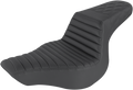 SADDLEMEN Step-Up Seat - Front Tuck-n-Roll/Rear Lattice Stitch - Black