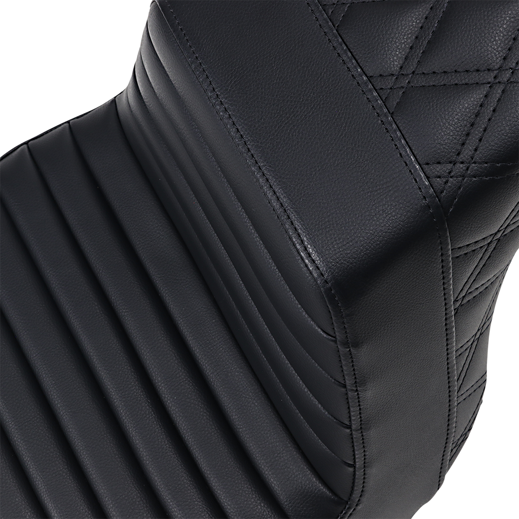 SADDLEMEN Step-Up Seat - Front Tuck-n-Roll/Rear Lattice Stitch - Black