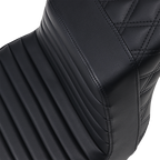 SADDLEMEN Step-Up Seat - Front Tuck-n-Roll/Rear Lattice Stitch - Black
