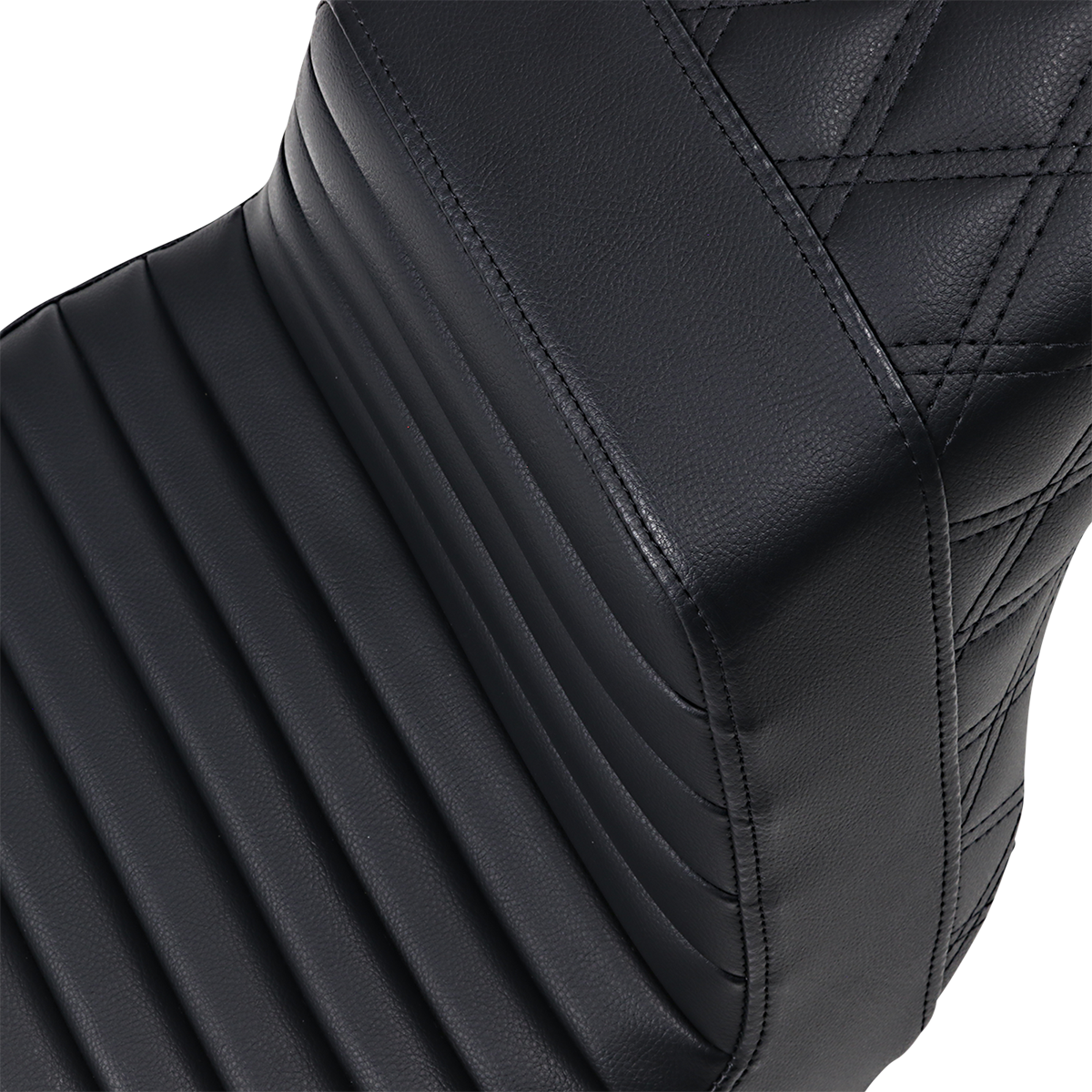 SADDLEMEN Step-Up Seat - Front Tuck-n-Roll/Rear Lattice Stitch - Black
