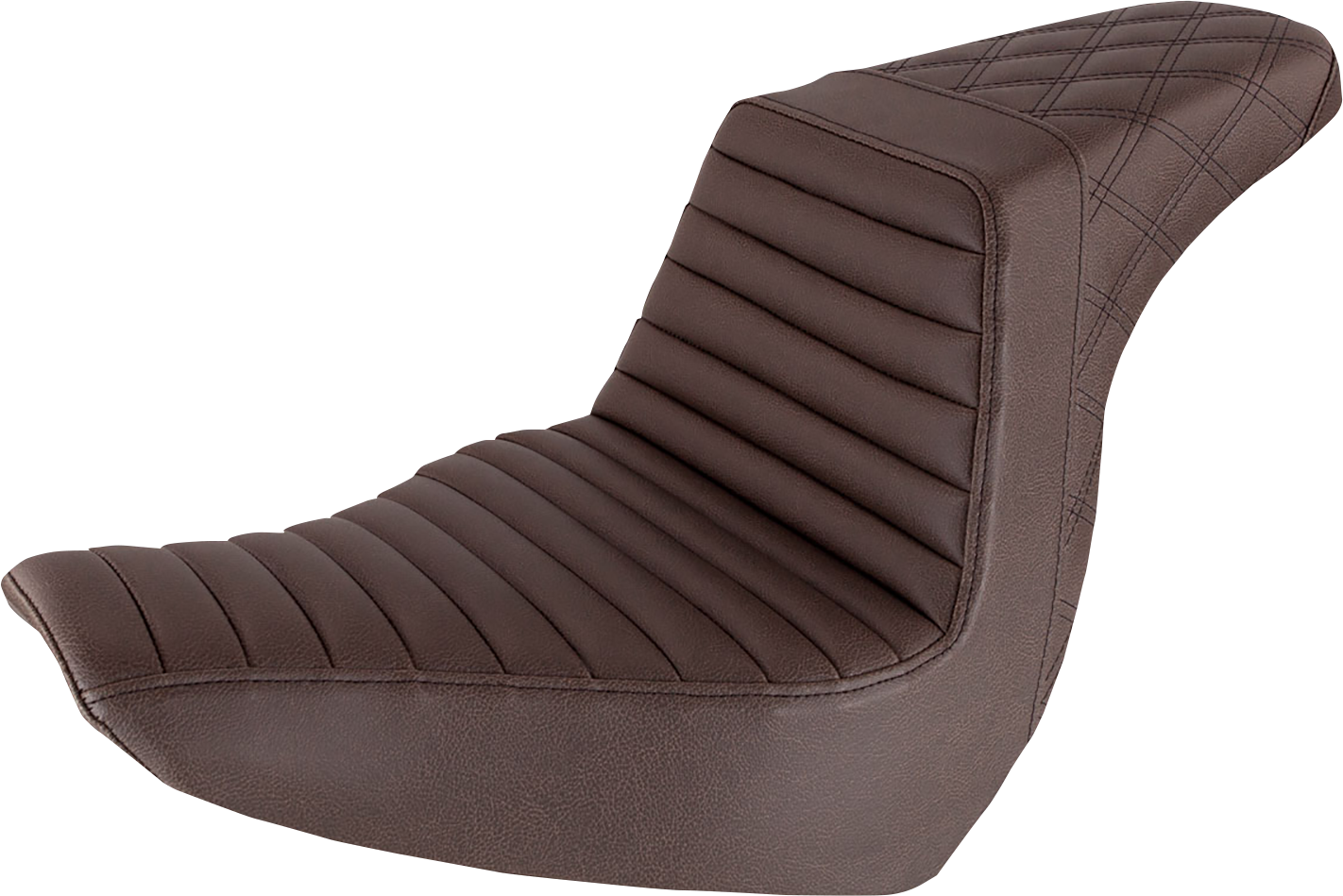 SADDLEMEN Step-Up Seat - Front Tuck-n-Roll/Rear Lattice Stitch - Brown