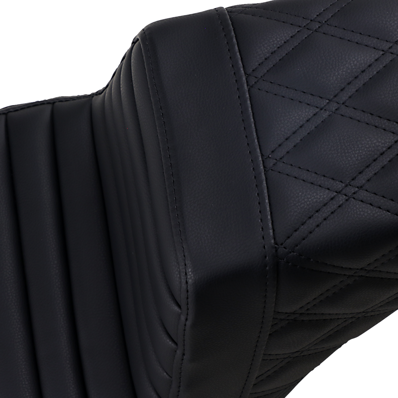 SADDLEMEN Step-Up Seat - Front Tuck-n-Roll/Rear Lattice Stitch - Black