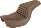 SADDLEMEN Step-Up Seat - Front Tuck-n-Roll/Rear Lattice Stitch - Brown