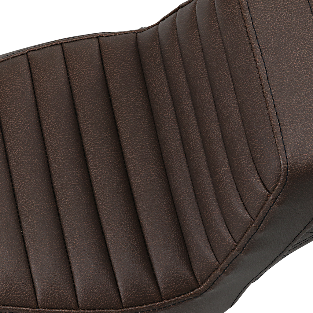 SADDLEMEN Step-Up Seat - Front Tuck-n-Roll/Rear Lattice Stitch - Brown