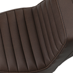 SADDLEMEN Step-Up Seat - Front Tuck-n-Roll/Rear Lattice Stitch - Brown