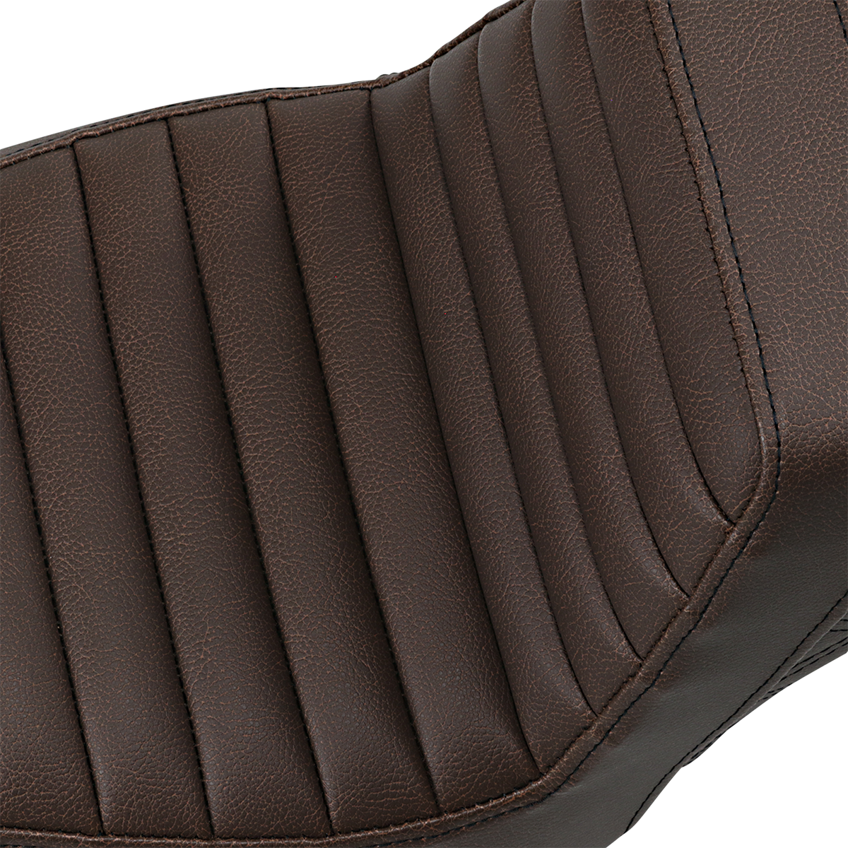 SADDLEMEN Step-Up Seat - Front Tuck-n-Roll/Rear Lattice Stitch - Brown