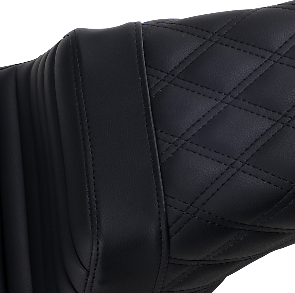 SADDLEMEN Step-Up Seat - Front Tuck-n-Roll/Rear Lattice Stitch - Black