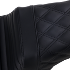 SADDLEMEN Step-Up Seat - Front Tuck-n-Roll/Rear Lattice Stitch - Black