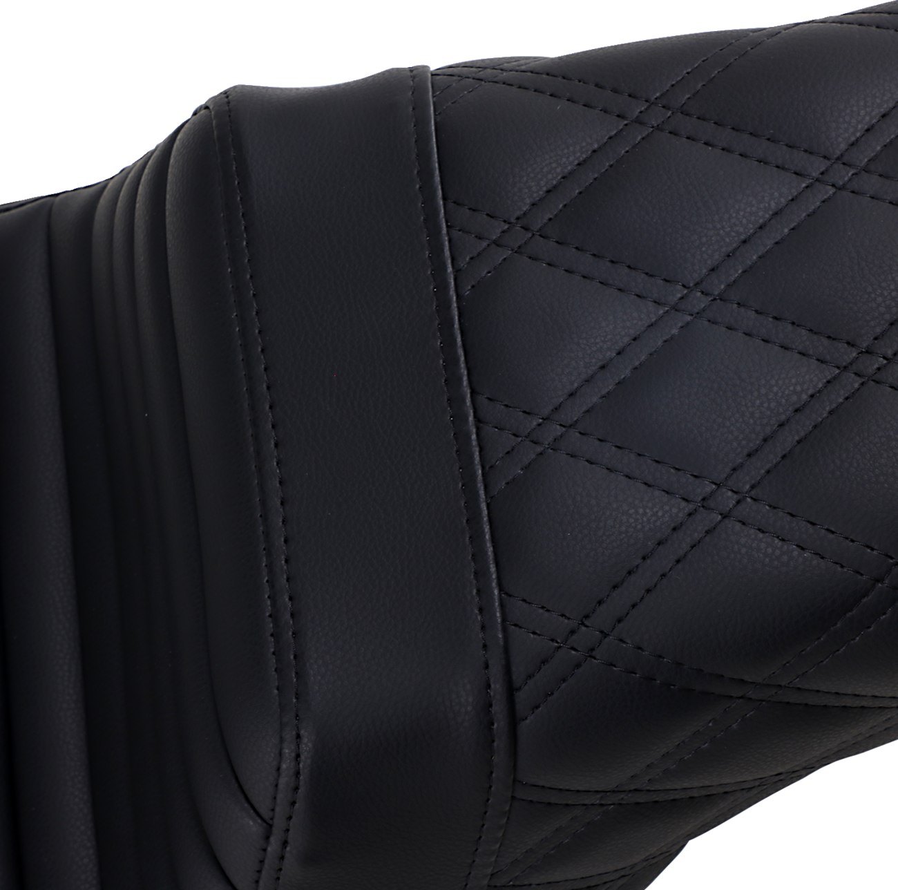SADDLEMEN Step-Up Seat - Front Tuck-n-Roll/Rear Lattice Stitch - Black