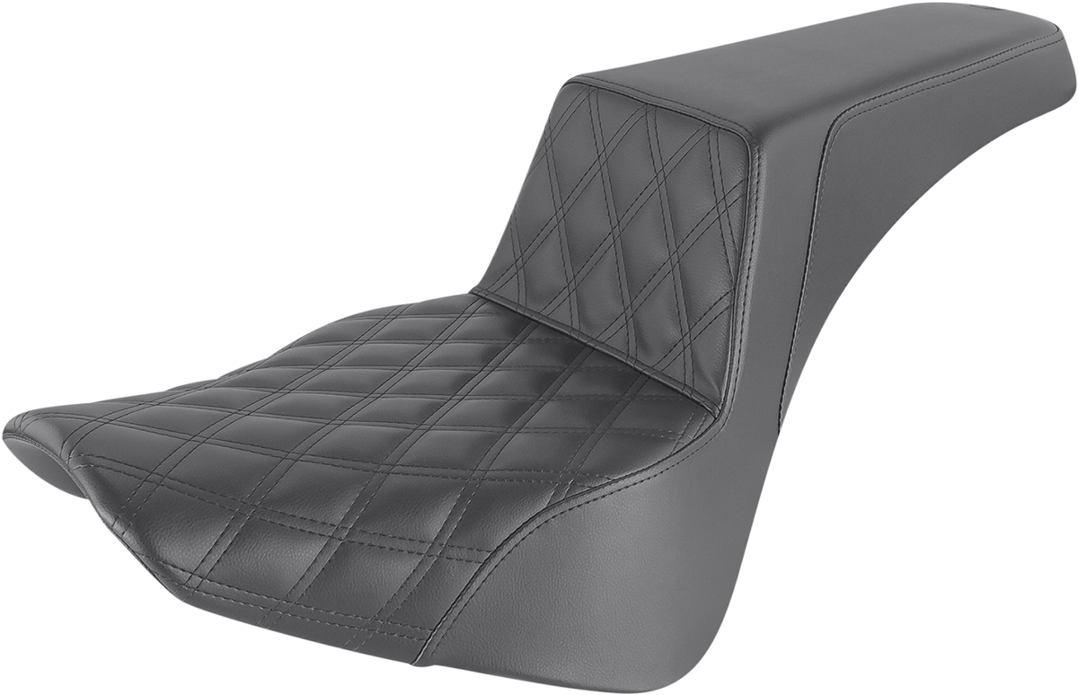 SADDLEMEN Step-Up Seat - Front Lattice Stitch - Black