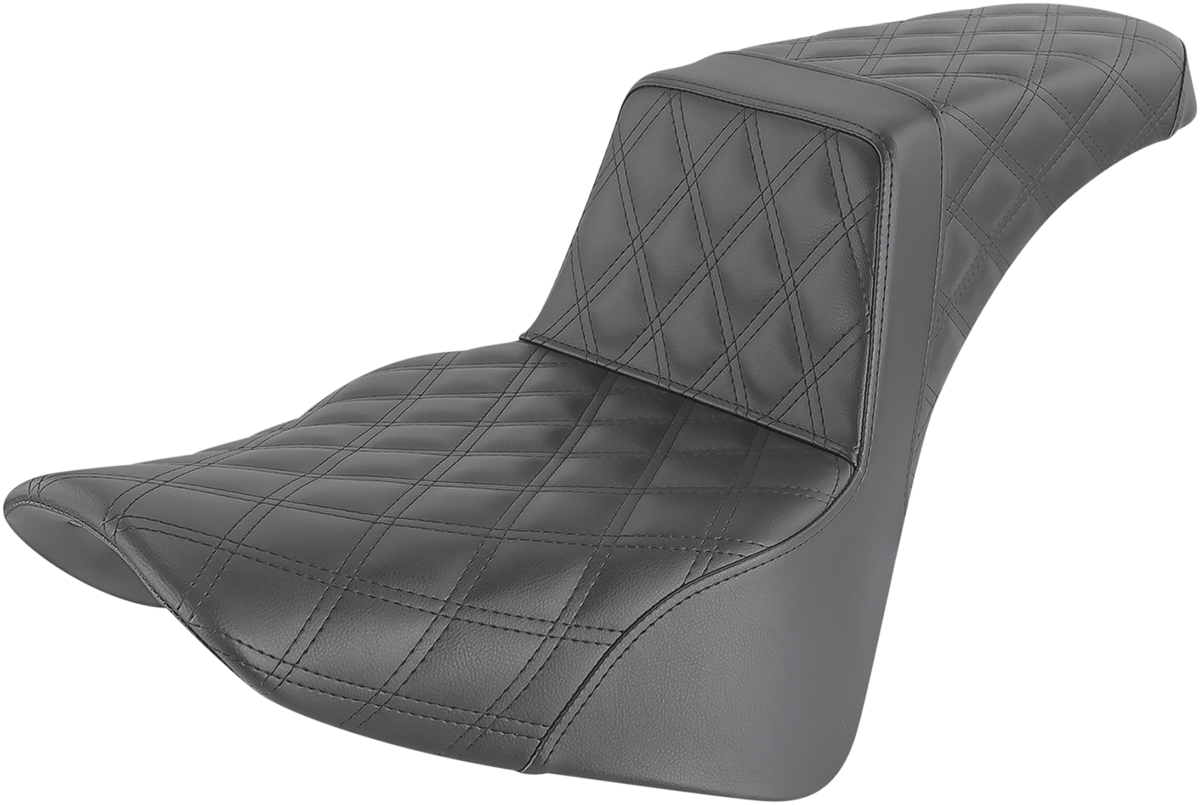 SADDLEMEN Step-Up Seat - Full Lattice Stitch - Black