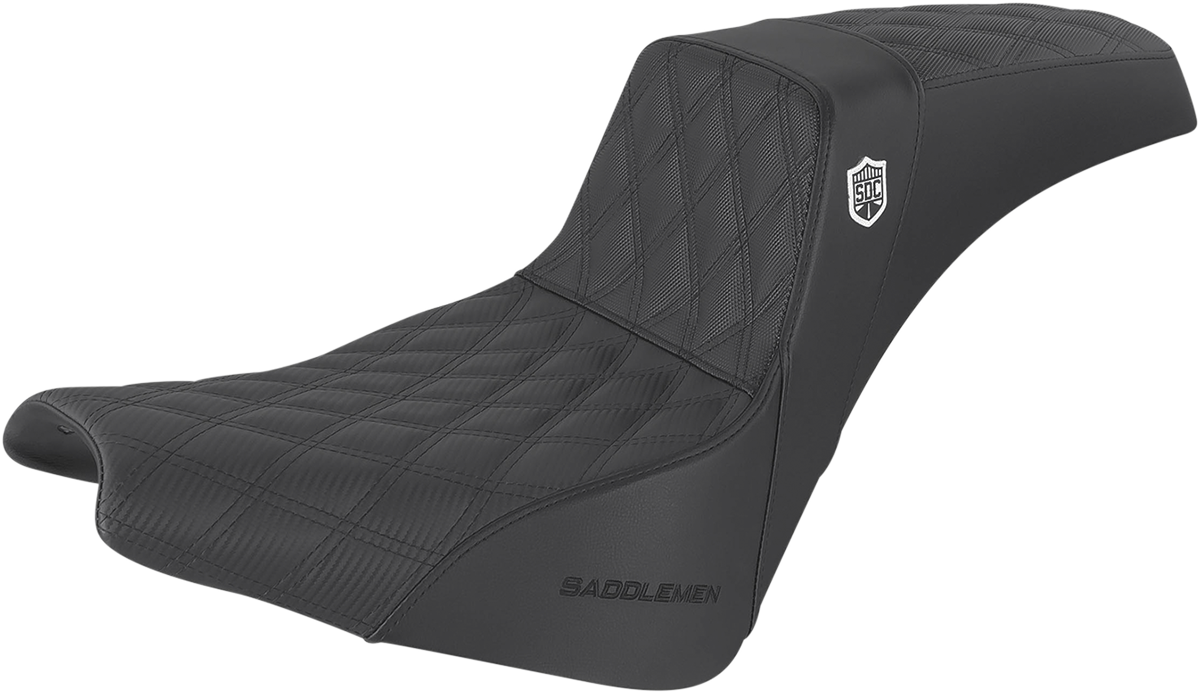 SADDLEMEN Pro Series SDC Performance Seat - w/o Backrest - Lattice Stitch/Lumbar Gripper - FX '18-'24