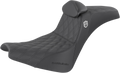 SADDLEMEN Pro Series SDC Performance Seat - w/ Backrest - Lattice Stitch/Lumbar Gripper - FX/FL '18-'24
