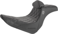 SADDLEMEN Pro Series SDC Performance Seat - w/ Backrest - Lattice Stitch/Lumbar Gripper - FL/FX '18-'24