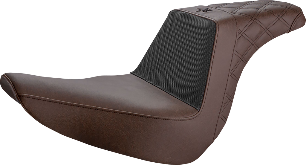 SADDLEMEN Unknown Industries Seat - Front Carbon Fiber/Black Gripper Lumbar/Rear Lattice - FL/FX '18-'23