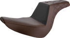 SADDLEMEN Unknown Industries Seat - Front Carbon Fiber/Black Gripper Lumbar/Rear Lattice - FL/FX '18-'23