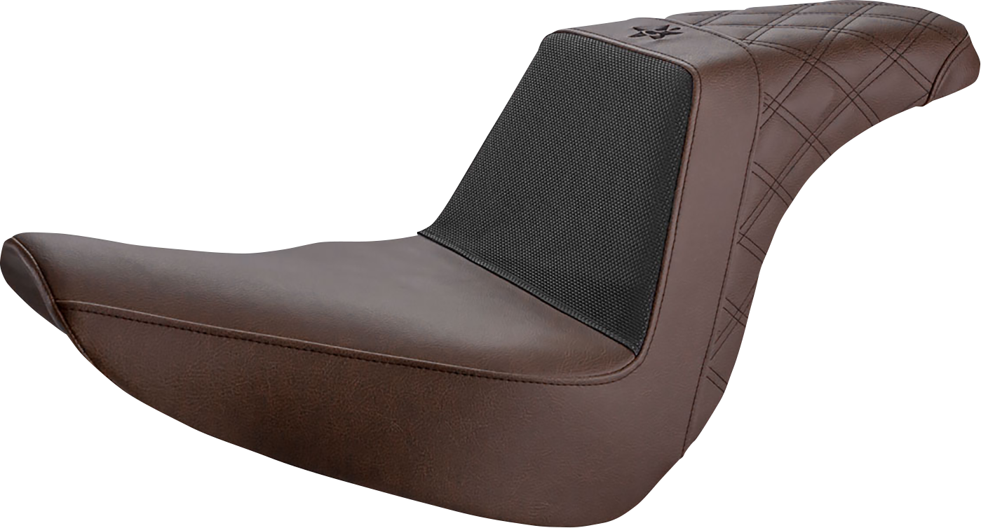 SADDLEMEN Unknown Industries Seat - Front Carbon Fiber/Black Gripper Lumbar/Rear Lattice - FL/FX '18-'23