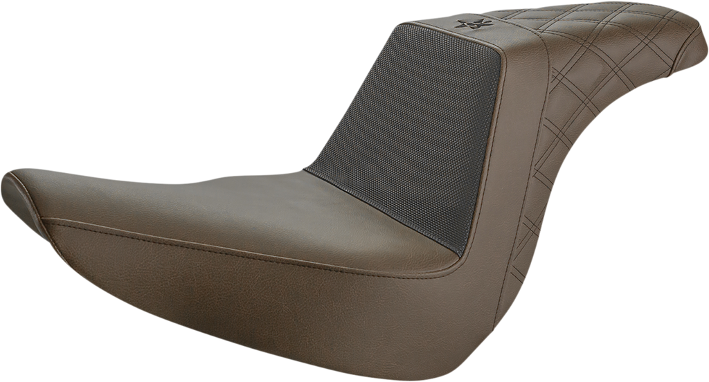 SADDLEMEN Unknown Industries Seat - Front Carbon Fiber/Black Gripper Lumbar/Rear Lattice - FL/FX '18-'23