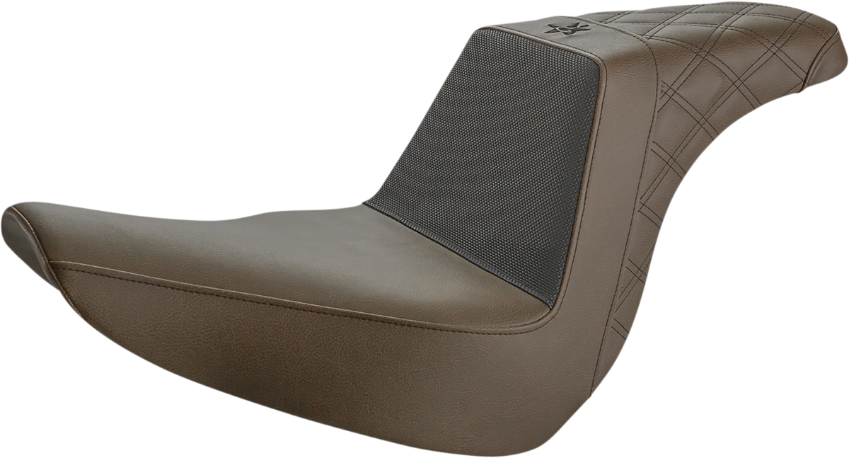 SADDLEMEN Unknown Industries Seat - Front Carbon Fiber/Black Gripper Lumbar/Rear Lattice - FL/FX '18-'23