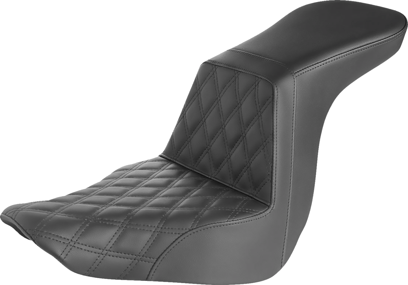 SADDLEMEN Step-Up Seat - Front Lattice Stitch - Black