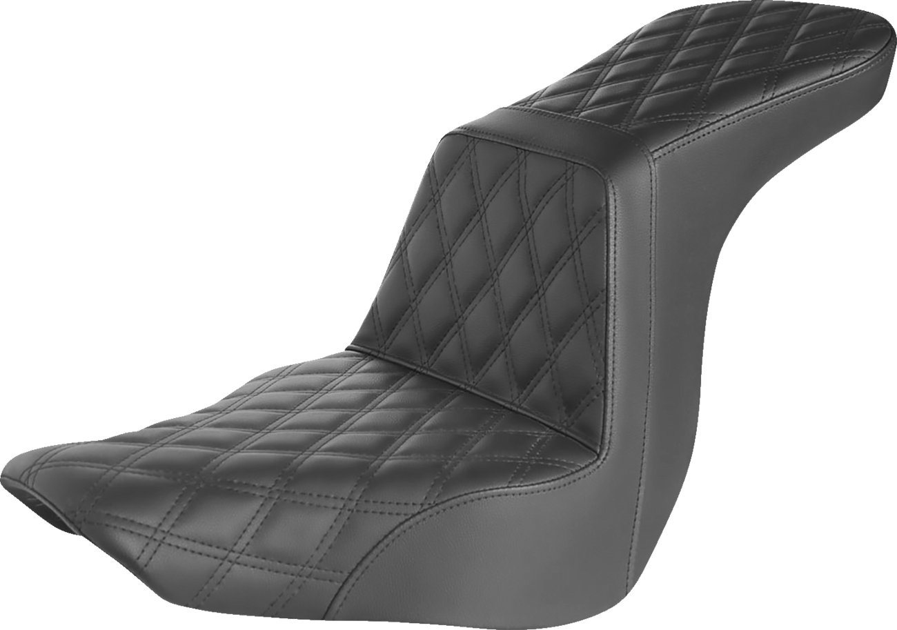 SADDLEMEN Step-Up Seat - Full Lattice Stitch - Black