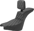 SADDLEMEN Tour Step-Up Seat - Rider Backrest - Front Lattice Stitch - FXBB/FXST '18-'25