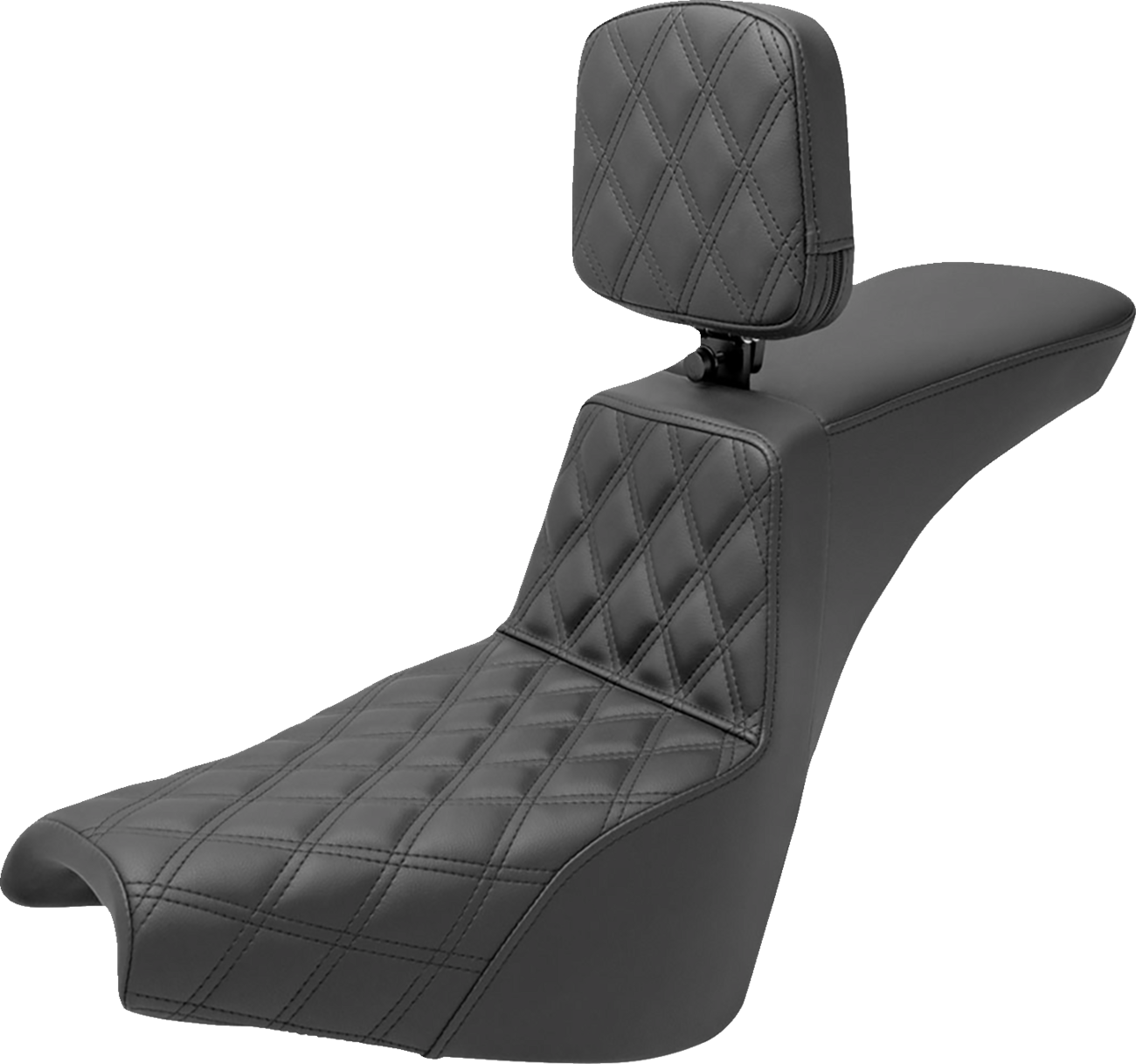 SADDLEMEN Tour Step-Up Seat - Rider Backrest - Front Lattice Stitch - FXBB/FXST '18-'25