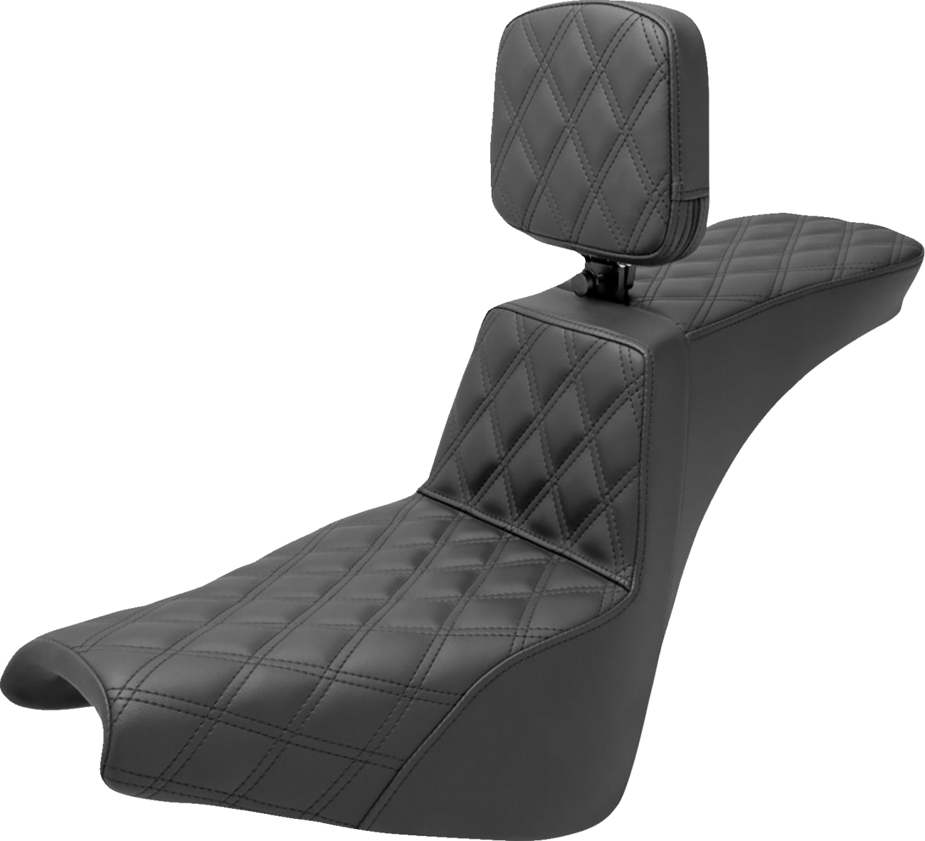 SADDLEMEN Tour Step-Up Seat - Rider Backrest - Full Lattice Stitch - FXBB/FXST '18-'25