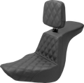 SADDLEMEN Tour Step-Up Seat - Rider Backrest - Front Lattice Stitch - FLSB/FXLR '18-'24