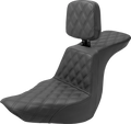SADDLEMEN Tour Step-Up Seat - Rider Backrest - Full Latice Stitch - FLSB/FXLR '18-'24
