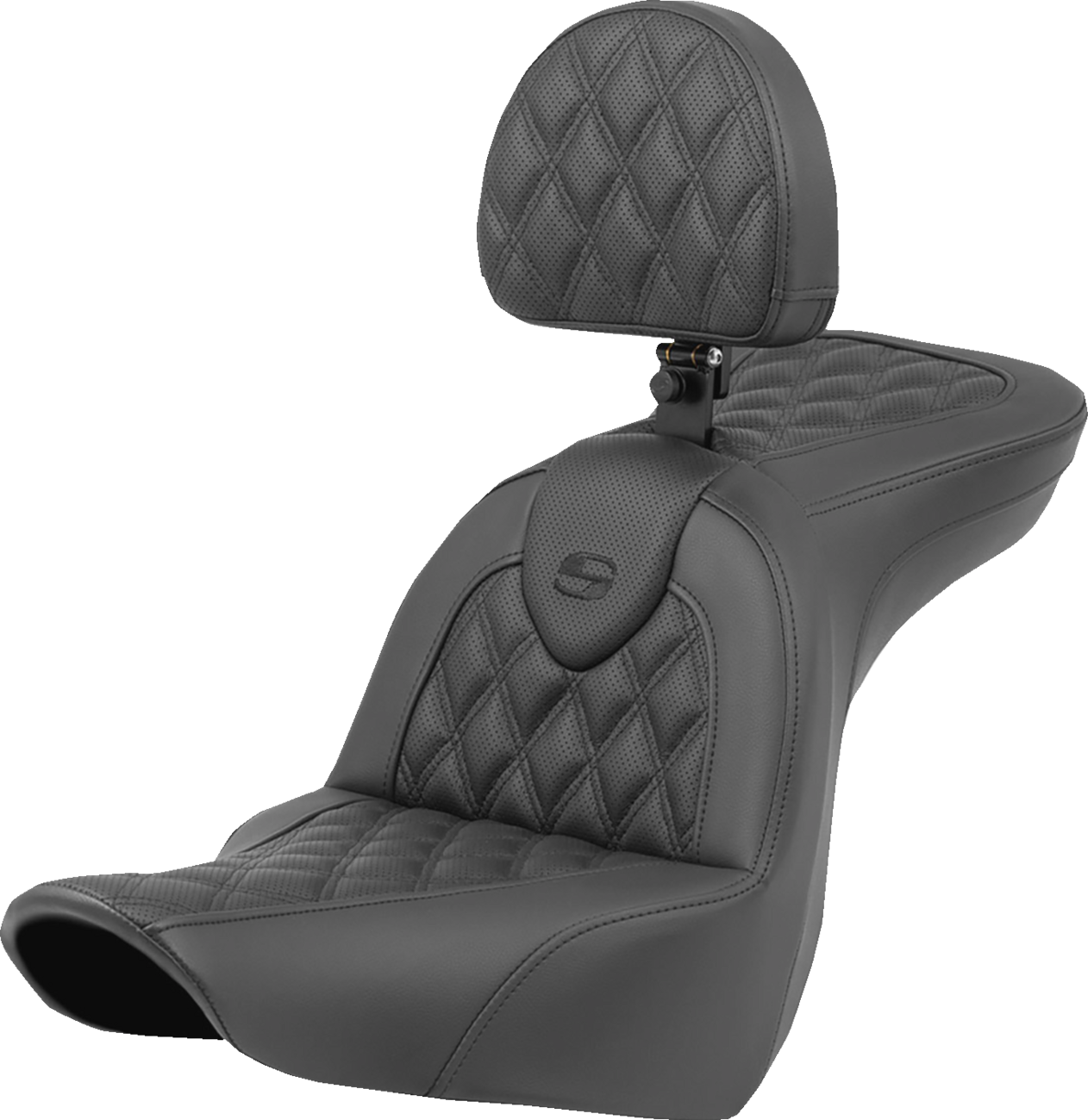 SADDLEMEN Roadsofa™ Seat - Lattice Stitch - with Backrest - FXLR/FLSB '18-'23