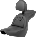 SADDLEMEN Roadsofa™ Seat - with Backrest - Black/Black Stitching - FXLR/FLSB '18-'23