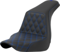 SADDLEMEN Step-Up Seat - Front Lattice Stitch - Blue Stitch - FXLR/FLSB '18-'24