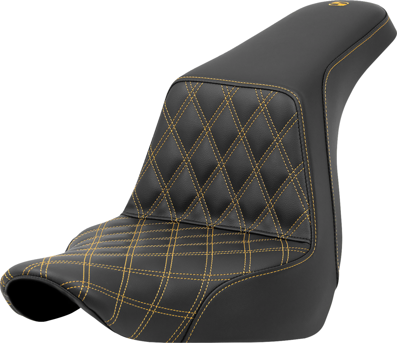SADDLEMEN Step-Up Seat - Front Lattice Stitch - Gold Stitch - FXLR/FLSB '18-'24