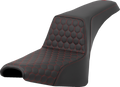 SADDLEMEN Step-Up Seat - Honeycomb - Red Stitching - FXBB/FXST '18-'24