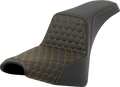 SADDLEMEN Step-Up Seat - Honeycomb - Gold Stitching - FXBB/FXST '18-'24