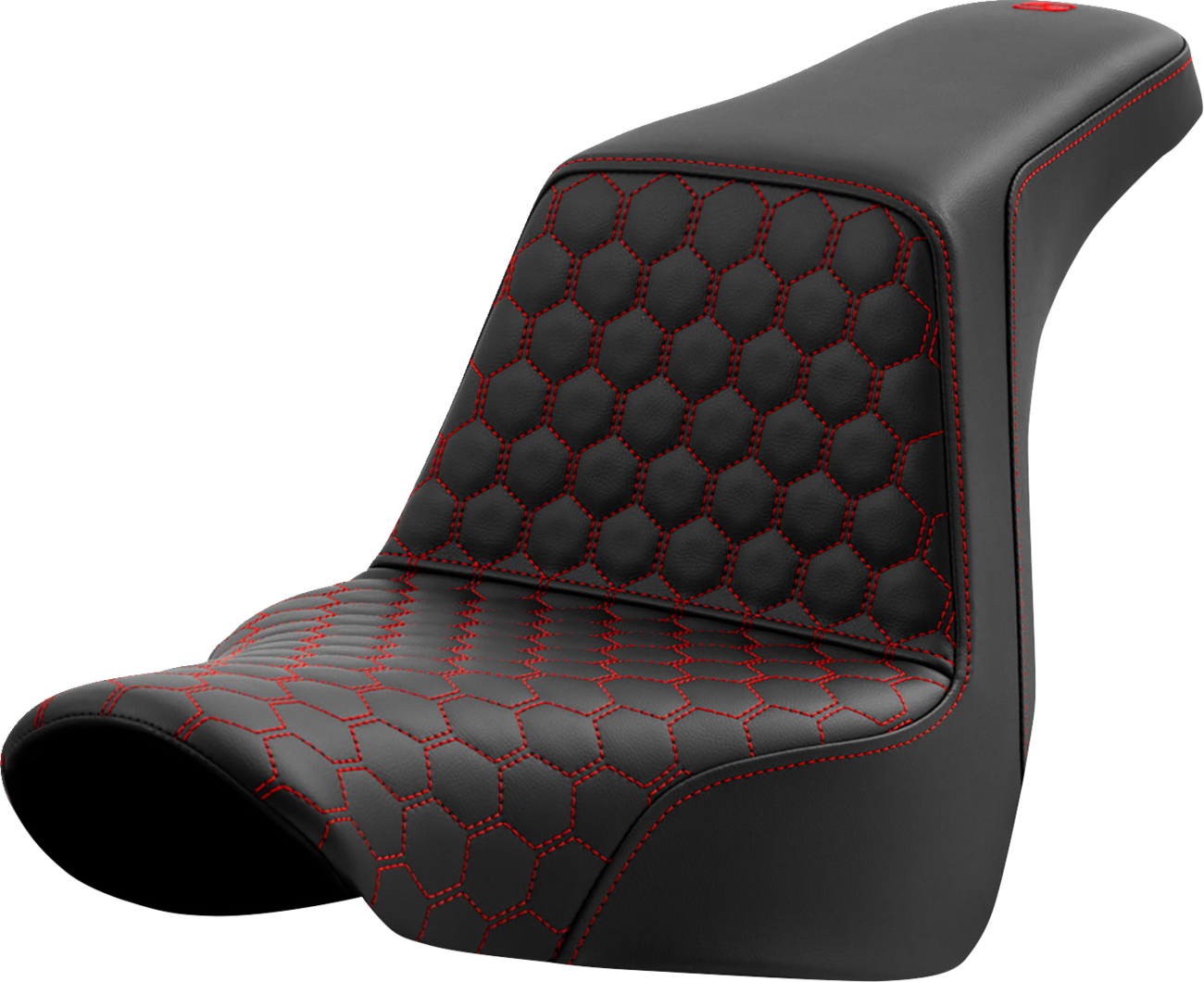 SADDLEMEN Step-Up Seat - Honeycomb - Red Stitching - FL/FX '18-'24