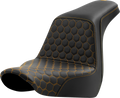 SADDLEMEN Step-Up Seat - Honeycomb - Gold Stitching - FL/FX '18-'24